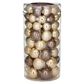 69 Ct Glass Ornament Tub - Gold/Ivory/Chocolate