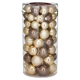 69 Ct Glass Ornament Tub - Gold/Ivory/Chocolate