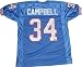 Earl Campbell of the Houston Oilers Authographed/Hand Signed Powder Blue Jersey with HOF 91 Inscript