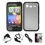 Durable Crystal Hard Case Cover with Black Rubberized TPU Silicone Skin Edg ....