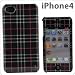 メンズ☆iPhone4専用カバーiDress(チェック)ID-48