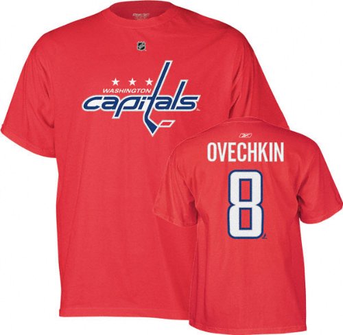 Reebok Washington Capitals Alex Ovechkin Player Name & Number T-shirt - WASHINGTON CAPITALS RED Large