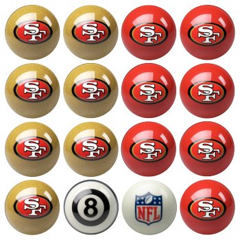 San Francisco 49ers NFL Home vs. Away Billiard Balls Full Set (16 Ball Set) by Imperial International