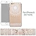 iPhone 6 Case,iPhone 6s Case,Hundromi Plastic Case Cover Henna White Floral Paisley Flower Mandala for iPhone 6/iPhone 6s