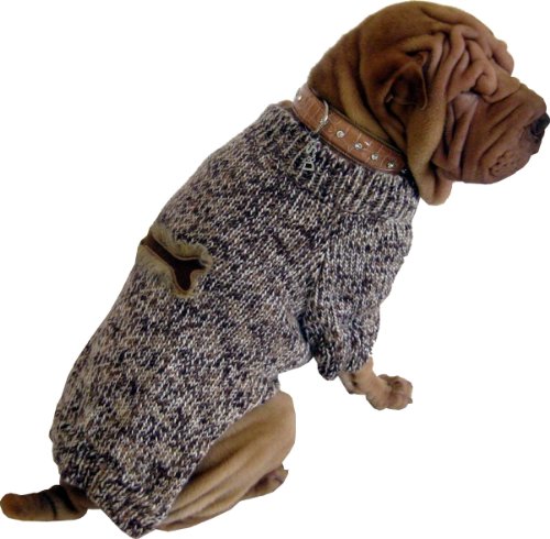 Strickpulli mit Knochen für Hunde - braun - Hundepulli in vielen Größen - Dogs Stars