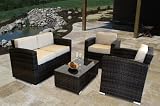 MILAN 4pc OUTDOOR RATTAN GARDEN / CONSERVATORY SOFA SET