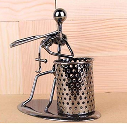 Newlife528 Band Iron Brush Pot Metal Crafts/ Pencil Holder with Lovely music iron man -C71