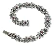 Garnet Essence Silver Natural Seed Pearl Bracelet - Dahlia Vintage Collection