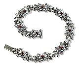 Garnet Essence Silver Natural Seed Pearl Bracelet - Dahlia Vintage Collection
