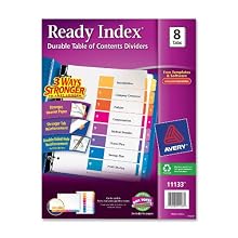 Avery Ready Index Table of Contents Dividers, 8-Tab Set (11133)
