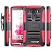 Fosmon STURDY Shock Absorbing Dual Layer Hybrid Holster Cover Kickstand Case for LG G3 - Retail Packaging (Red)