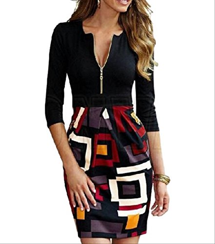 (サラローズ) SARAH ROSEワンピース レディース タイト ワンピース 膝丈 ワンピ ブラック 無地 カラフル スカート 七分袖 春秋ワンピ