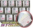 POLISH (214) KEYBOARD STICKERS WITH RED LETTERING ON TRANSPARENT BACKGROUND