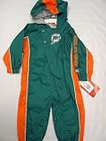 Miami Dolphins Infants / Babys / Kids green and orange hooded Wind Suit coverall by Reebok