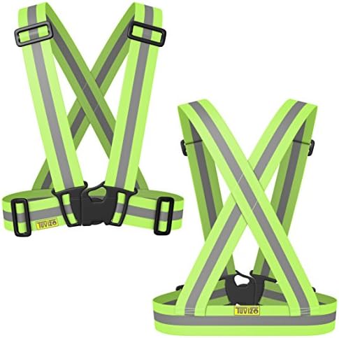 The Tuvizo Reflective Vest provides High Visibility day & night for Running, Cycling, Walking etc. This easily adjustable, lightweight, elastic Reflective Belt Vest/Reflective Running Vest/Cycling Vest/Safety Vest gives a versatile comfortable fit over sports gear or outdoor clothing.