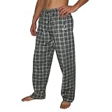 Mens NFL Oakland Raiders Plaid Cotton Thermal Sleepwear / Pajama Pants - Black & Grey (Size: L)