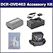 Sony DCR-DVD403 Camcorder Accessory Kit includes: SDM-109 Charger, SDNPFP50 Battery, ZELCKSG Care & Cleaning, ST80 Case