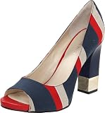 Nine West Womens Moveit Peep-Toe Pump,Navy/Red Multi,7.5 M US