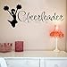 Cheerleader Vinyl Lettering Wall Decal Sticker (Black, 12.5