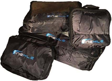 4 Piece Packing Cubes - Durable Mesh Travel Organizers - 3 Cubes Plus Toiletry Bag for Suitcase and Luggage (Black)
