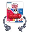 KONG Dental with Rope Dog Toy, Medium, Red