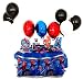 Spiderman Party in a Box, Childrens Party Supplies, 25 Settings - 3 Foil Balloons, 15 Latex Balloons, 3 Spiderman Room Banners, 25 Spiderman Plates, Cups and Napkins, 3 Spiderman Table covers, 25 Spiderman Pre-Filled Deluxe Party Bags filled with 9 toys and sweets, 25 Spiderman Invitations and 25 Spiderman Masks
