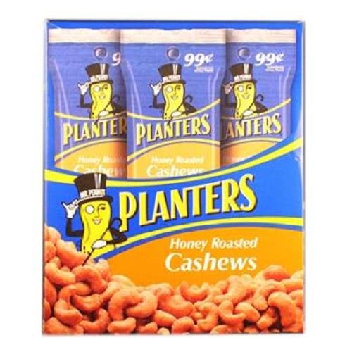 PLANTERS HONEY ROASTED CASHEWS 1.5 oz Each ( 18 in a Pack )