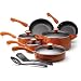 Paula Deen Signature Porcelain Nonstick Cookware 12 Piece Set in Orang
