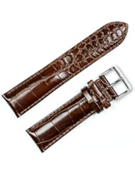 Crocodile Grain Watchband (Chrono) Havana 20mm Watch band - by deBeer