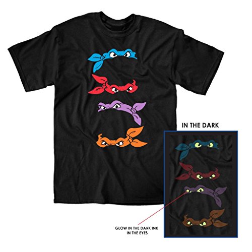 Teenage Mutant Ninja Turtles Mask Lineup Adult Black T-Shirt