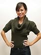 FRENCH CONNECTION BRUNSWICK GREEN TWIST OF COLOR SWEATER