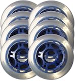Clear / Blue Inline Skate Wheels 78mm 78a 8-Pack