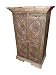 Antique India Jaipur Style Carved Sunburst Teak Armoire Side Cabinet 41x25x14