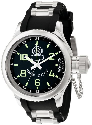 Invicta Men's 7238 Signature GMT Black Dial Black Polyurethane Watch