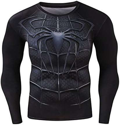 Buy 2 Get the 3rd free Men's Compression Shirt Long Sleeve Sports Fitness Running Base Layer Shirt (Pattern5, Small)