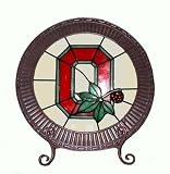 Ohio State University Buckeyes Glass Charger Plate