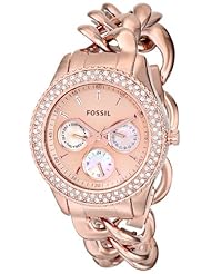 Fossil Womens ES3500 Stella Analog Display Analog Quartz Rose Gold Watch