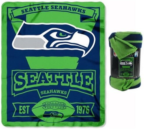 SEATTLE SEAHAWKS NFL Lightweight Fleece Blanket Throw (Measures Approx. 50" X 60")