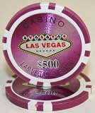 100 $500 Las Vegas 14 Gram Laser Graphic Poker Chips
