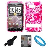 Pink Tropical Flower Durable 2 Piece Protective Crystal Hard Shield Guard C ....