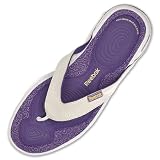 REEBOK Easy Tone Flip Ladies Toning Sandal Shoe, White Purple Light Purple Emperor Citron by Reebok