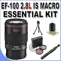 Canon EF 100mm f/2.8L IS USM 1-to-1 Macro Lens (3554B002) for Canon Digital SLR Cameras + 3 Pc Filter Kit + More!!! BigVALUEInc Accessory Saver Bundle