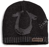 True Religion Mens Ripped Beanie, Black, One Size