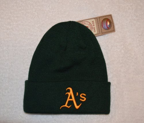 Oakland Athletics A's Green Beanie Hat - MLB Cuffed Winter Knit Cap