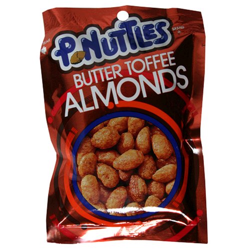 Adams & Brooks P-Nuttles Butter Toffee Almonds, 2-Ounce Bags (Pack of 12) by Adams & Brooks