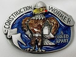 CONSTRUCTION WORKER (Occupation) Enamel Buckle