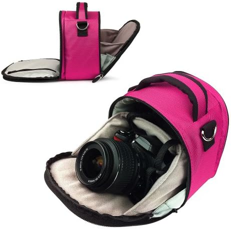 Vangoddy designed Pink Compact DSLR &amp; SLR HD Digital Camera System Bag, Laurel Style For all Nikon 1 Cameras with Unique Flip-out Compartment, Guaranteed Fit (Nikon 1 V1 , Nikon 1 J1 , One - Lens Kit , Two-Lens Wide Angle Kit , Two-Lens Zoom Kit , Camera body Only, NIkkor Lenses, Grip, SLR Flash equipment, Camera Batteries, ect)