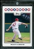 2008 Topps # 498 Matt Chico - Washington Nationals - MLB Baseball Trading Card in a Protective Screw Down Display Case