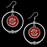 Louisiana-Lafayette Ragin Cajuns Ladies Double Hoop Crystal Dangle Earrings