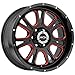 Vision 399 Fury 17x8.5 6x5.5" +0mm Black/Milled/Red Wheel Rim 17" Inch